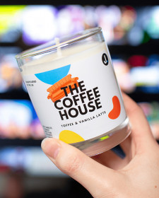 The Coffee House Candle - Toffee and Vanilla Caffè Latte Scented Soy Candle - Coffee Scented Candles - Coffee Scented Candles